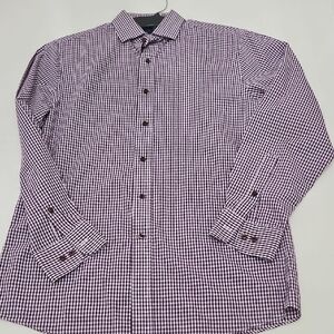 Tommy Hilfiger Purple Dress Shirt with Gingham Pattern